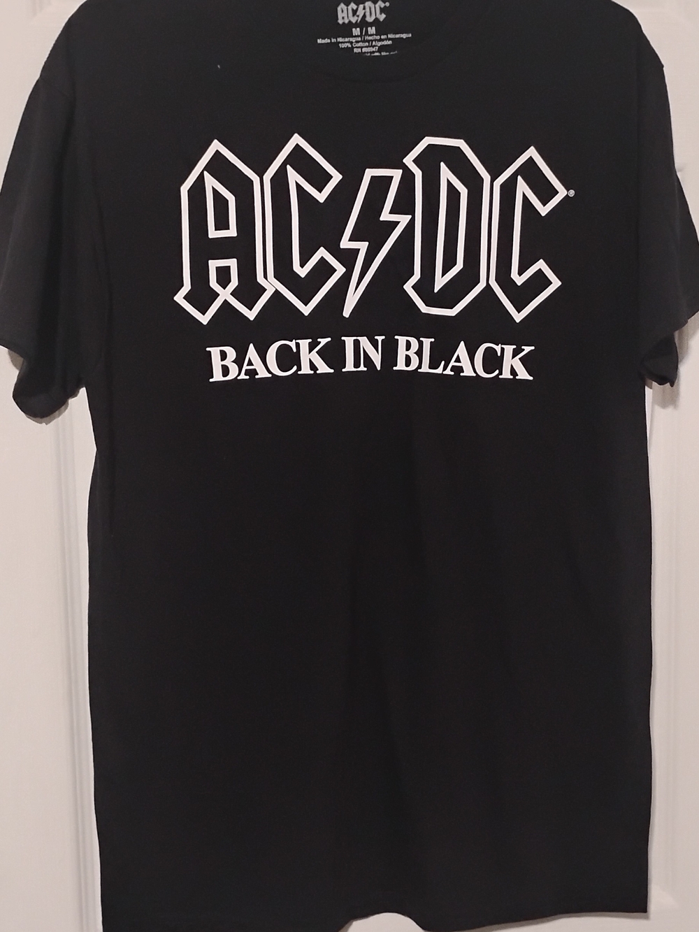 AC/DC Back In Black Men's Graphic Tee - Black Size M Nwt